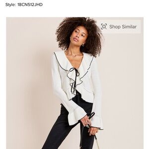 NWOT Hannah Ruffled Collar Cardigan FRANCESCAS MEDIUM